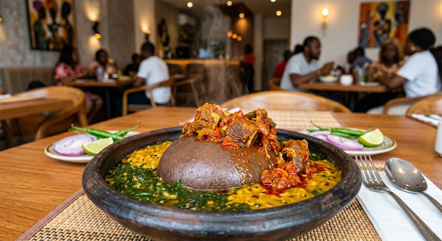 Amala Abula (Ewedu, Gbegiri & Goat Meat)